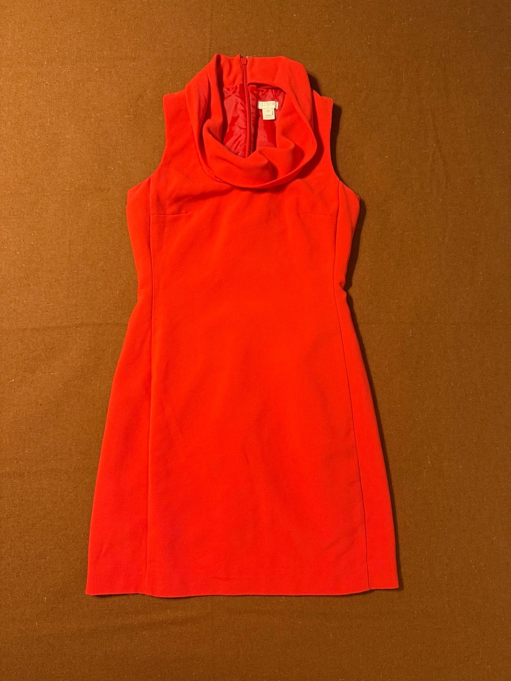 J. Crew Red Sleeveless Cowl Neck Dress
